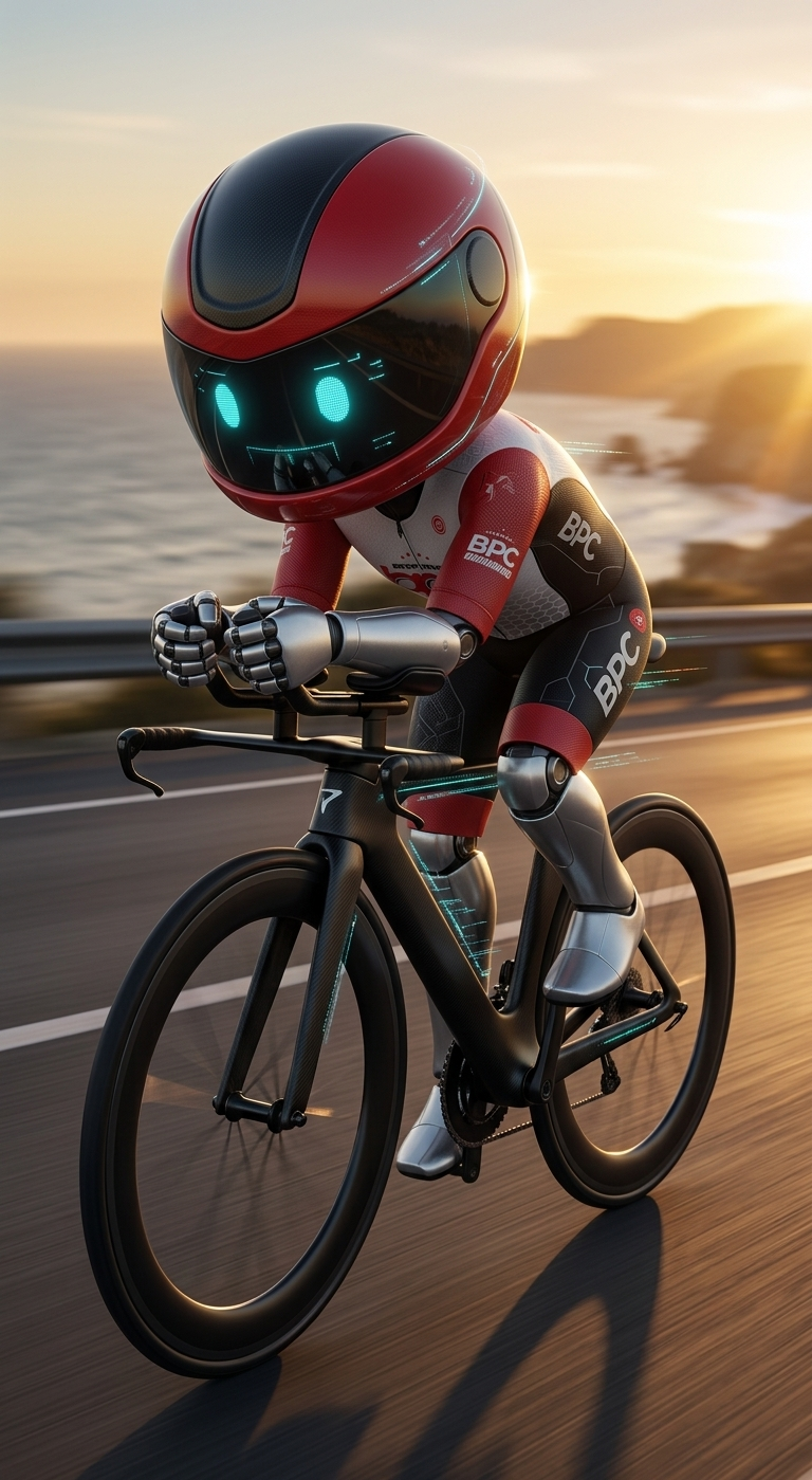 Wattson en position aéro sur un vélo de triathlon